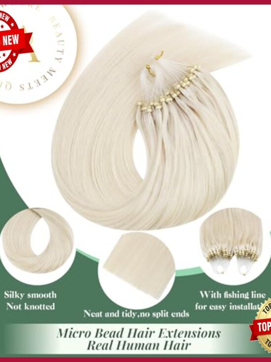 24 Inch Micro Ring Hair Extensions Human Hair Cold Fusion Installation main image 6